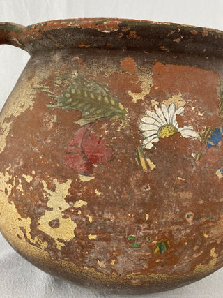Antique French Large Painted Pot