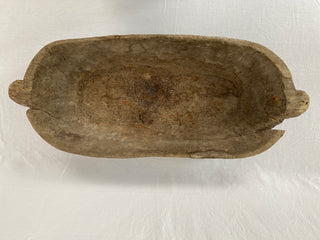 Antique French Primitive Carved Wooden Dough Mixing Bowl