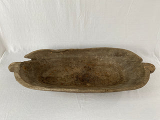 Antique French Primitive Carved Wooden Dough Mixing Bowl