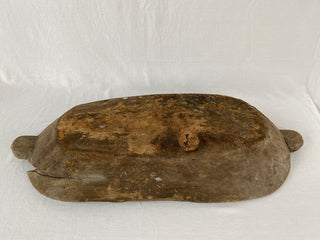 Antique French Primitive Carved Wooden Dough Mixing Bowl