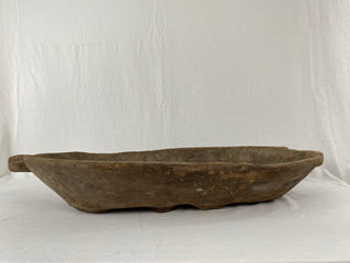 Antique French Primitive Carved Wooden Dough Mixing Bowl