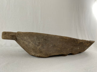 Antique French Primitive Carved Wooden Dough Mixing Bowl