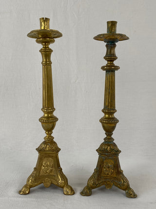 Antique French Pair Of Large Candlesticks