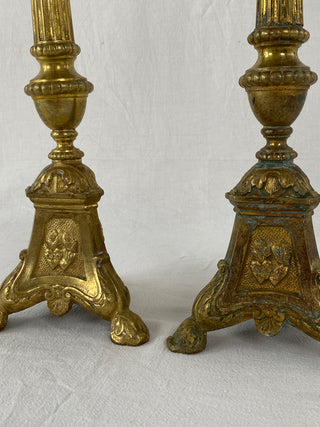 Antique French Pair Of Large Candlesticks