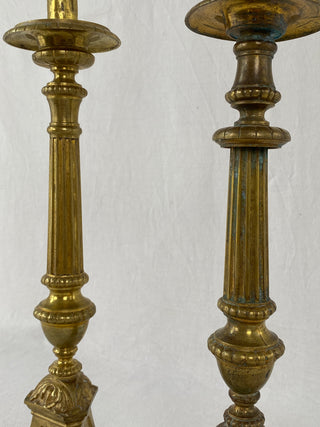 Antique French Pair Of Large Candlesticks