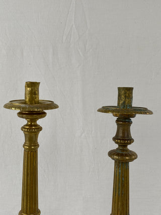 Antique French Pair Of Large Candlesticks