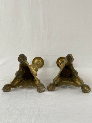 Antique French Pair Of Large Candlesticks