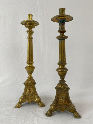 Antique French Pair Of Large Candlesticks