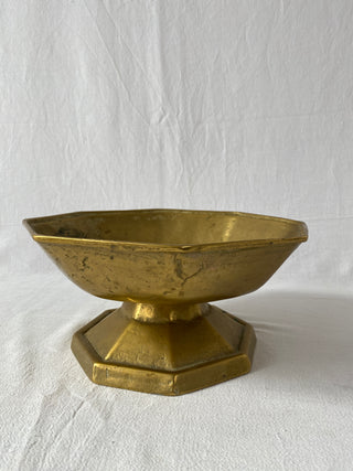 Antique French Brass Pedestal Bowl