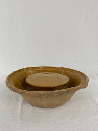 Antique French Ceramic Cheese Strainer