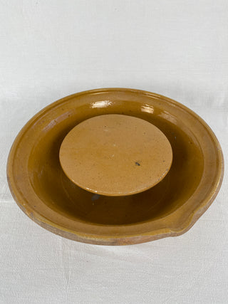 Antique French Ceramic Cheese Strainer