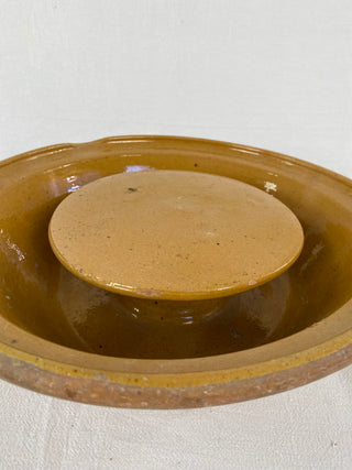 Antique French Ceramic Cheese Strainer