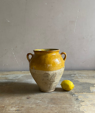 Antique Yellow Glazed Confit Pot