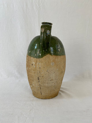 Antique French Green Walnut Oil Jar