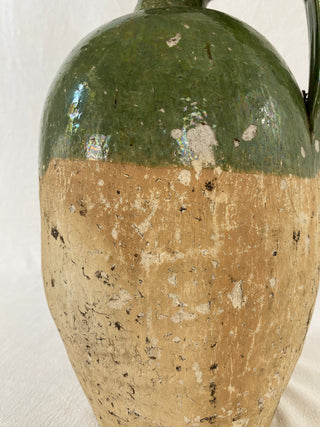 Antique French Green Walnut Oil Jar