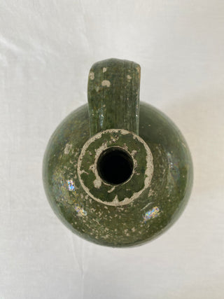 Antique French Green Walnut Oil Jar
