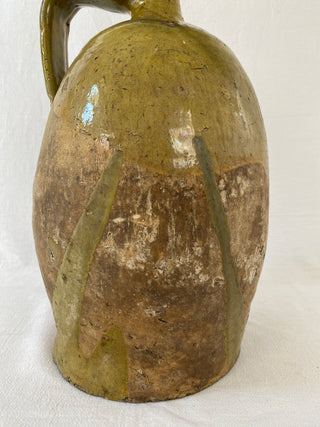 Antique French Green Walnut Oil Jar