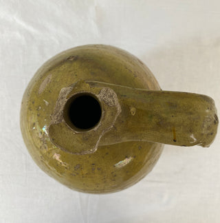 Antique French Green Walnut Oil Jar