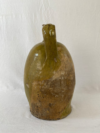 Antique French Green Walnut Oil Jar
