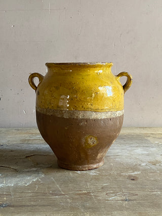 Antique Yellow Glazed Confit Pot