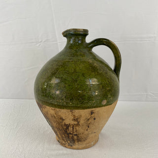 Antique French Green Oil Jug