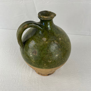 Antique French Green Oil Jug