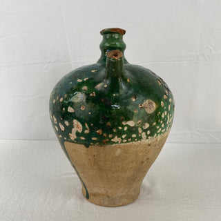 Antique French Green Oil Jug