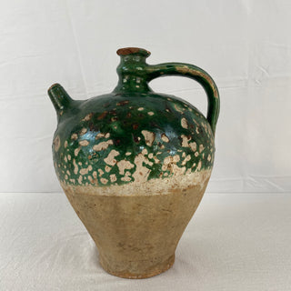 Antique French Green Oil Jug