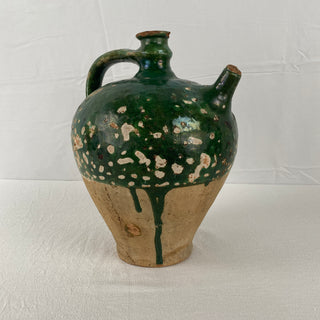 Antique French Green Oil Jug