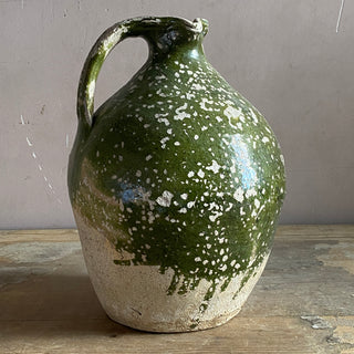 Antique French Green Oil Jug