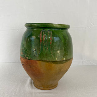 French Green Glazed Confit Pot