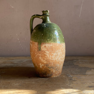Antique French Green Oil Jug