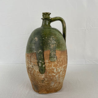 Antique French Green Oil Jug