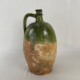 Antique French Green Oil Jug