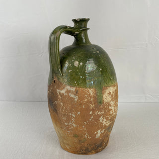 Antique French Green Oil Jug