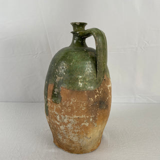 Antique French Green Oil Jug