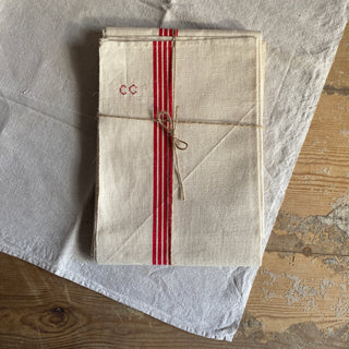 Pair Of Vintage French Linen Tea Towels