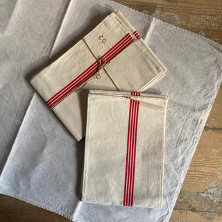 Pair Of Vintage French Linen Tea Towels