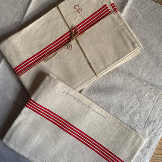 Pair Of Vintage French Linen Tea Towels