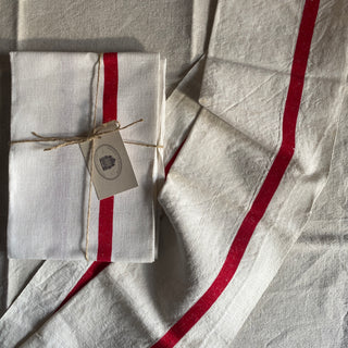 Pair Of Vintage French Linen Tea Towels