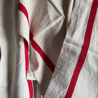 Pair Of Vintage French Linen Tea Towels