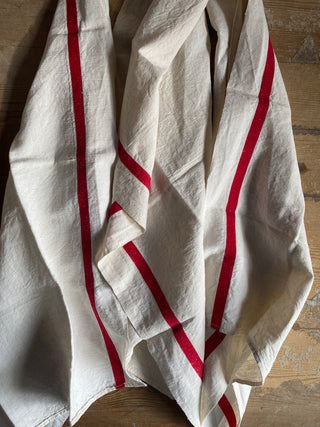 Pair Of Vintage French Linen Tea Towels