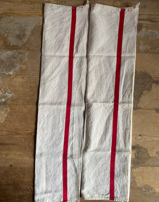 Pair Of Vintage French Linen Tea Towels