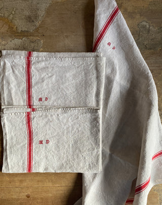 Trio Of Vintage French Linen Tea Towels