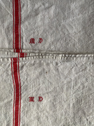 Trio Of Vintage French Linen Tea Towels