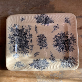 Antique French Floral Serving Platter