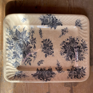 Antique French Floral Serving Platter