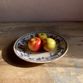Antique French Floral Delft Plate