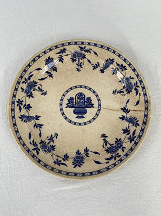 Antique French Floral Delft Plate