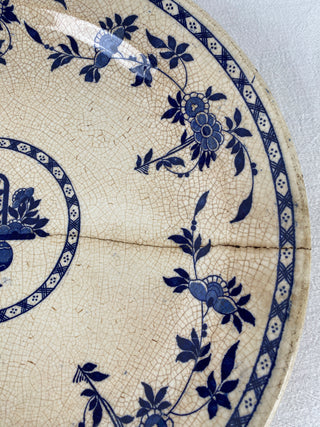 Antique French Floral Delft Plate